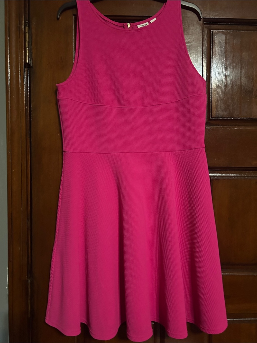 Cato Hot Pink Sleeveless Fit-and-Flare Dress